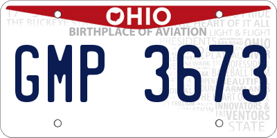 OH license plate GMP3673