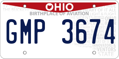 OH license plate GMP3674