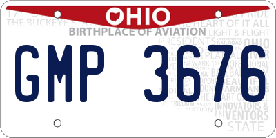 OH license plate GMP3676