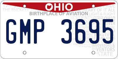 OH license plate GMP3695
