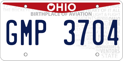 OH license plate GMP3704
