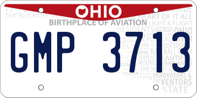 OH license plate GMP3713