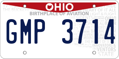 OH license plate GMP3714