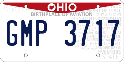 OH license plate GMP3717