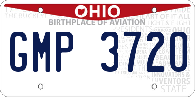 OH license plate GMP3720