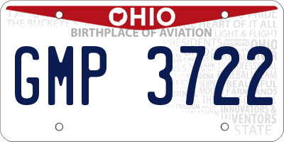 OH license plate GMP3722
