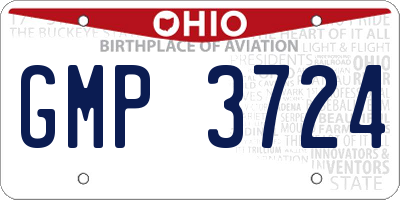 OH license plate GMP3724
