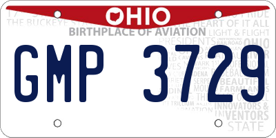 OH license plate GMP3729