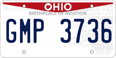 OH license plate GMP3736