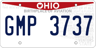 OH license plate GMP3737