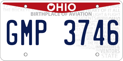 OH license plate GMP3746