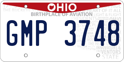 OH license plate GMP3748