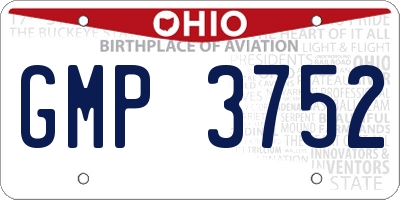 OH license plate GMP3752