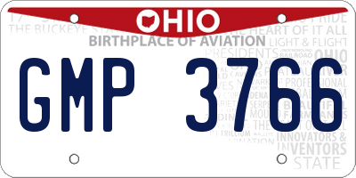 OH license plate GMP3766