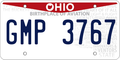 OH license plate GMP3767