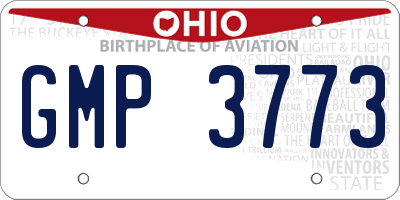 OH license plate GMP3773