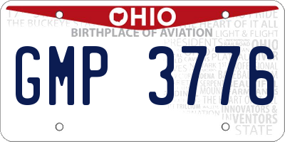 OH license plate GMP3776