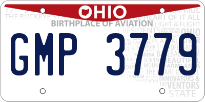 OH license plate GMP3779
