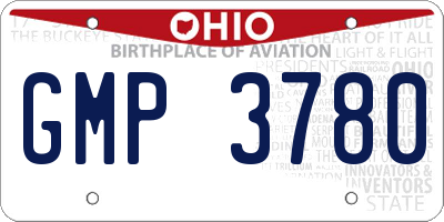 OH license plate GMP3780