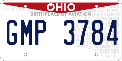 OH license plate GMP3784
