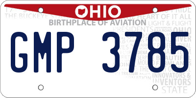 OH license plate GMP3785