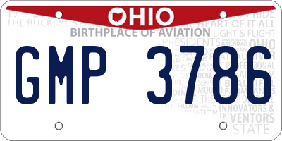 OH license plate GMP3786