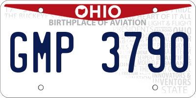 OH license plate GMP3790