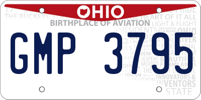 OH license plate GMP3795