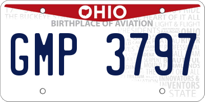 OH license plate GMP3797