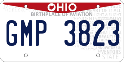 OH license plate GMP3823