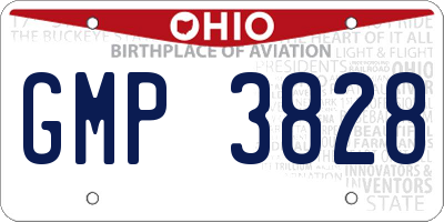 OH license plate GMP3828