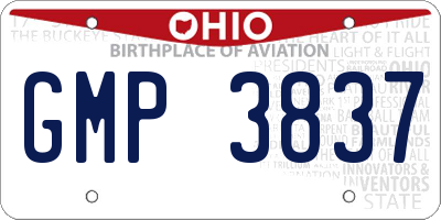 OH license plate GMP3837