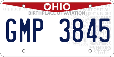 OH license plate GMP3845