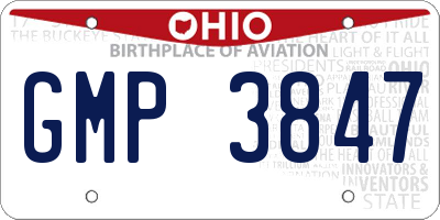 OH license plate GMP3847