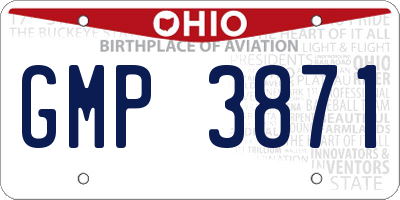 OH license plate GMP3871