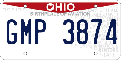 OH license plate GMP3874