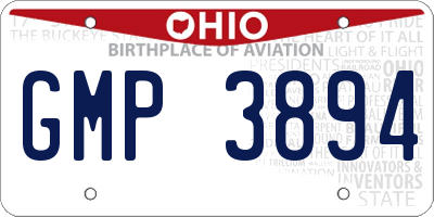 OH license plate GMP3894