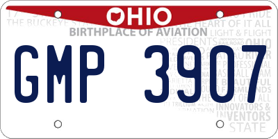 OH license plate GMP3907