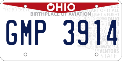 OH license plate GMP3914