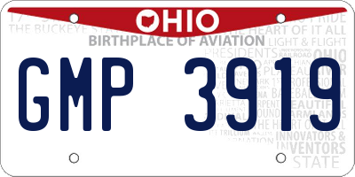 OH license plate GMP3919