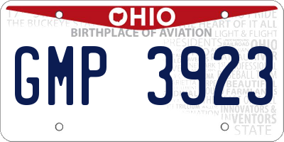 OH license plate GMP3923
