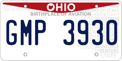 OH license plate GMP3930