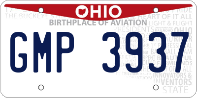 OH license plate GMP3937