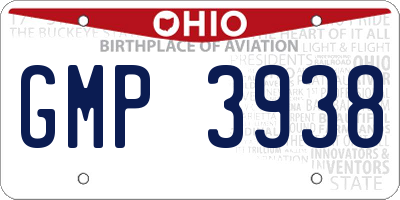 OH license plate GMP3938