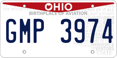 OH license plate GMP3974