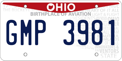 OH license plate GMP3981