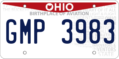 OH license plate GMP3983
