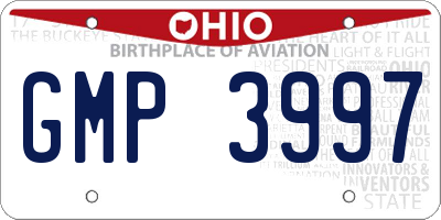 OH license plate GMP3997