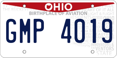 OH license plate GMP4019