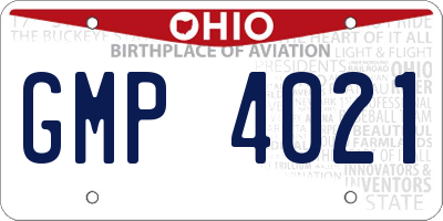 OH license plate GMP4021